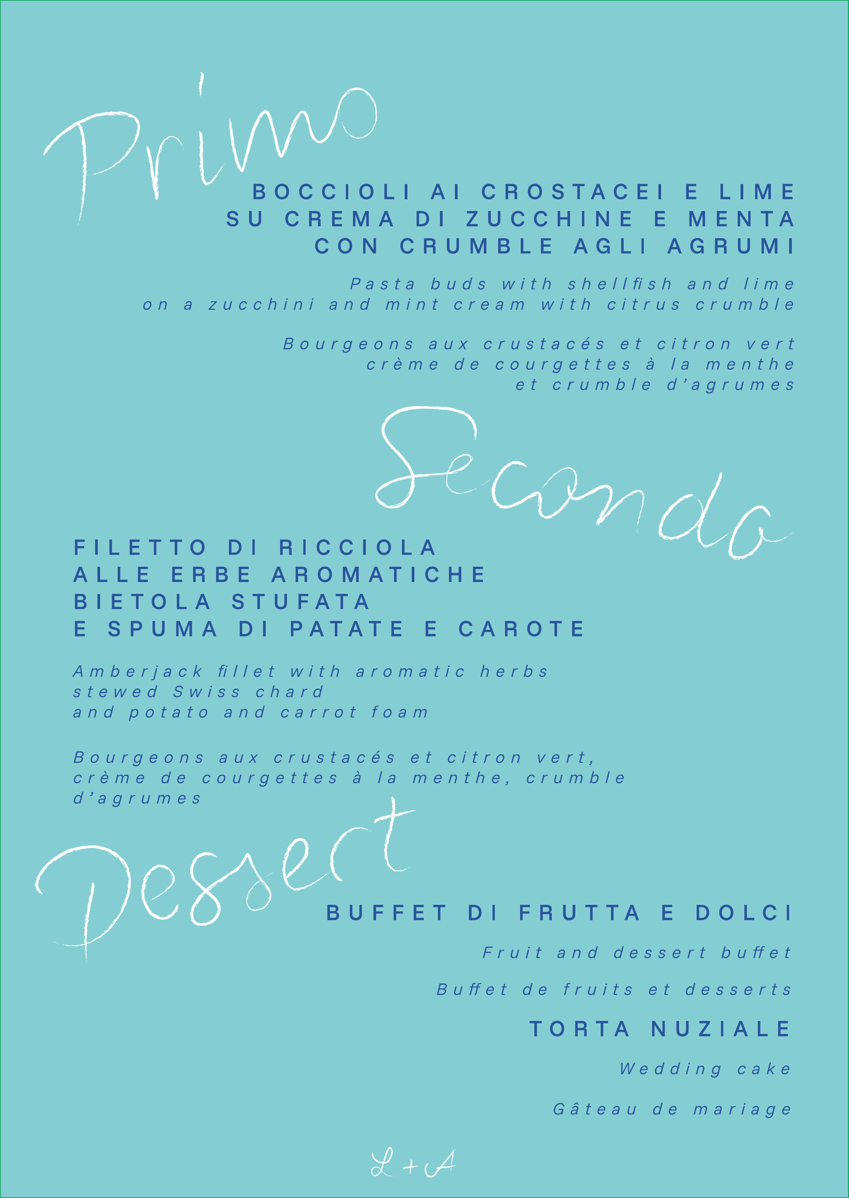 Menu, blue colourway