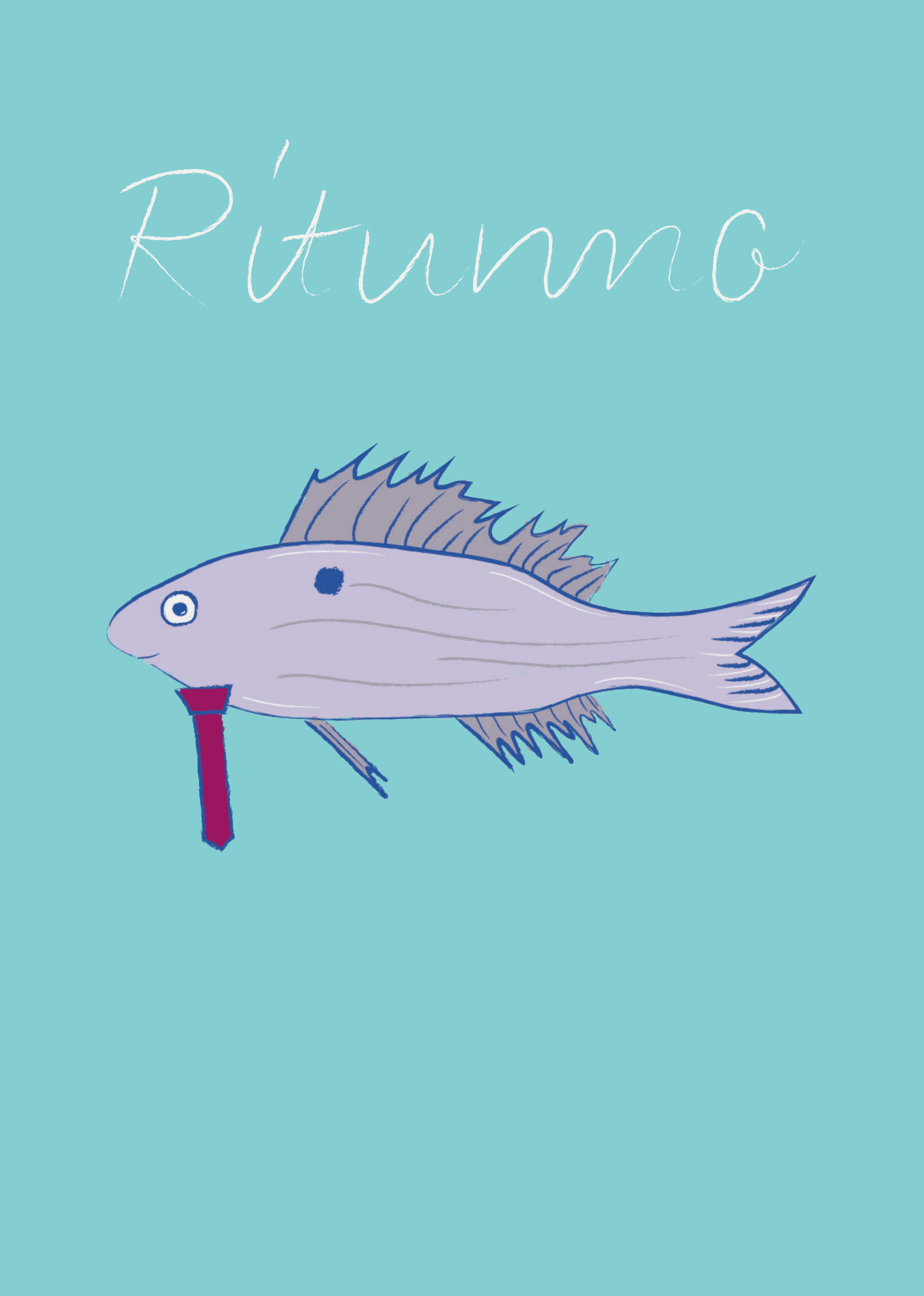 Table sign, Ritunno, a picarel in a red tie